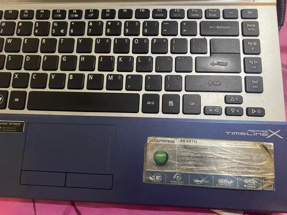 ACER Aspire 4830TG Core I5 Ram 4Gb Storage 640Gb