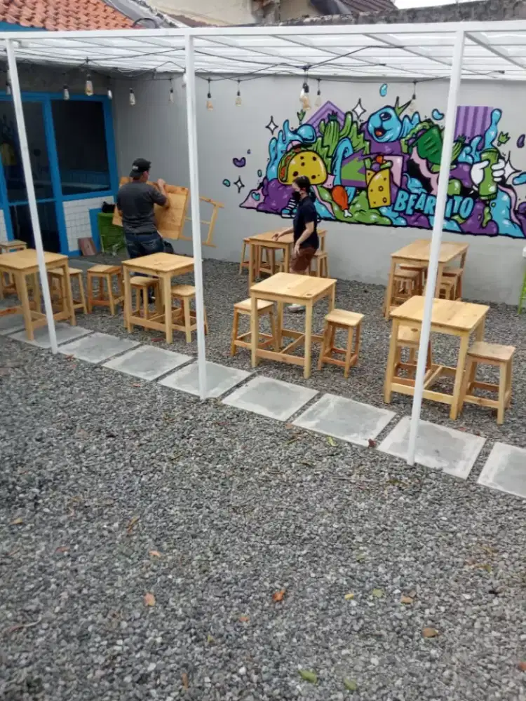 Meja natural 60x60x  1 set