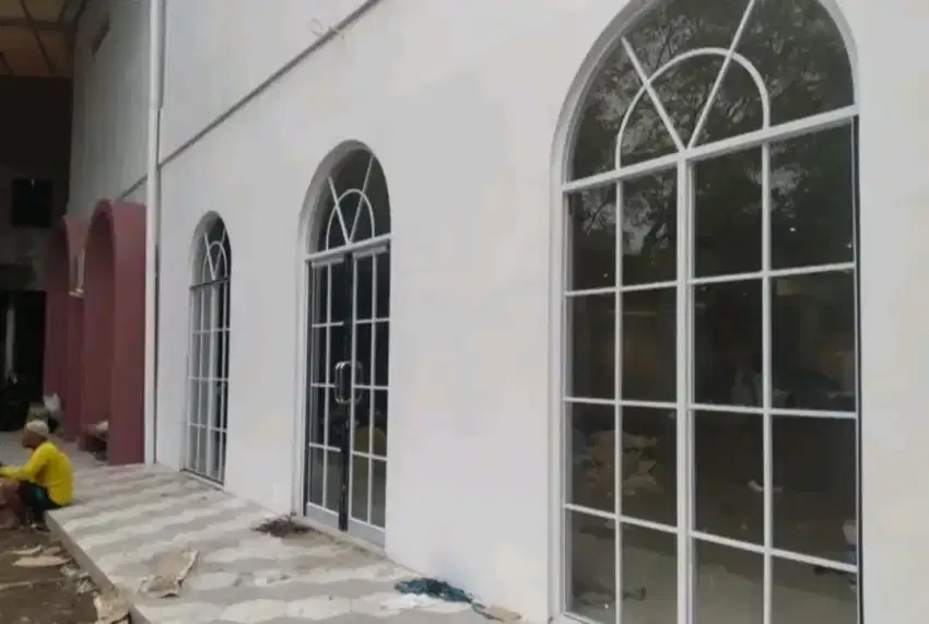 Railing kaca, partisi, aluminium