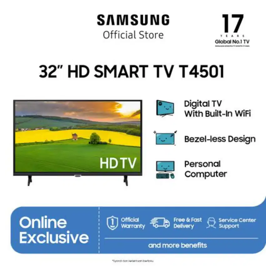 Samsung 32 smart tv 32T4501 neww