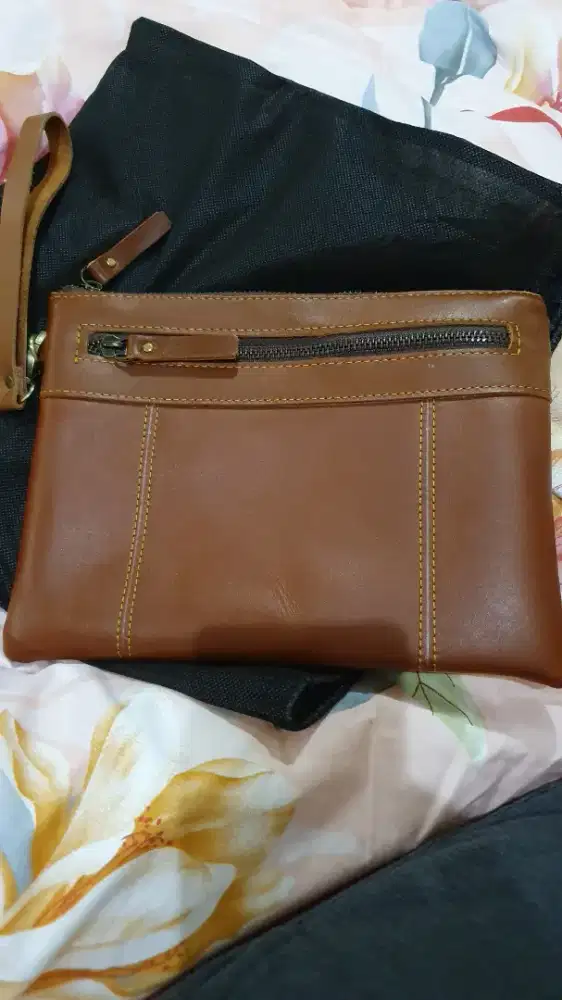 Pouch dompet kulit dompet tangan pria wanita