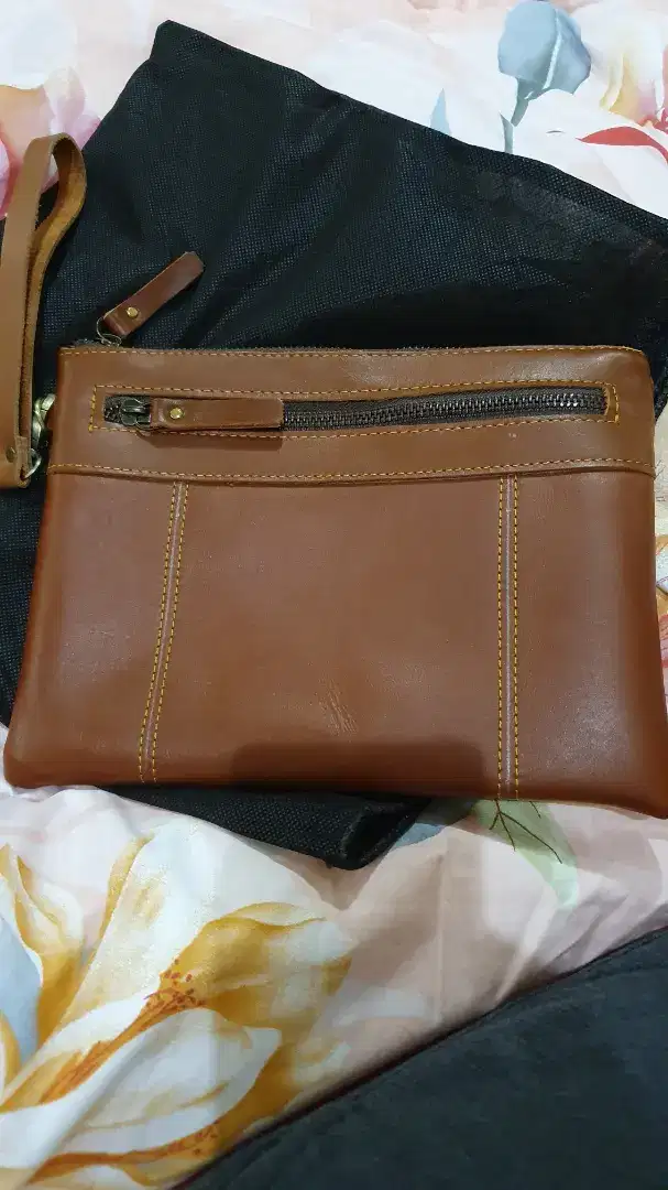 Pouch dompet kulit dompet tangan pria wanita