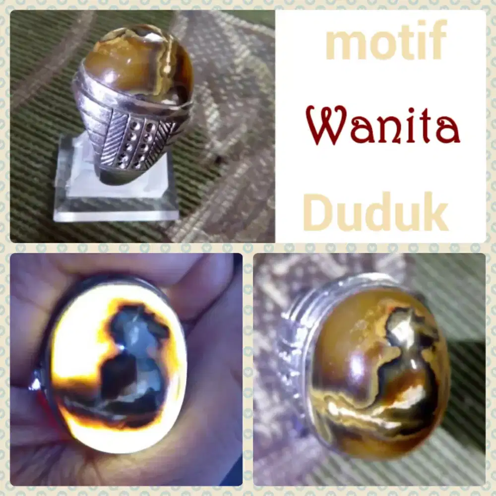 Batu gambar wanita duduk