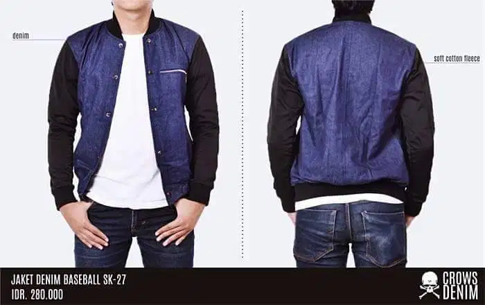 Jaket, Jaket Pria, jaket Cowok, Jaket Baseball Biru, Jaket Denim Biru
