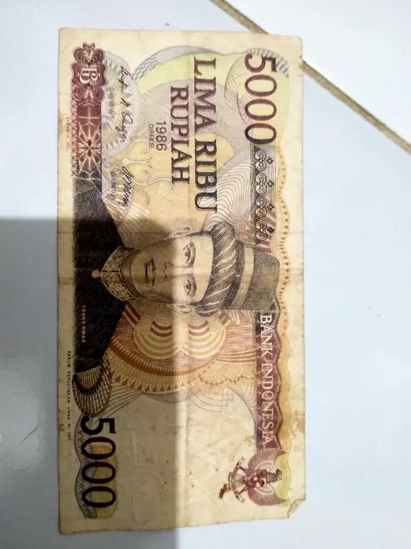 Uang kuno Lima ribu rupiah Teuku Umar