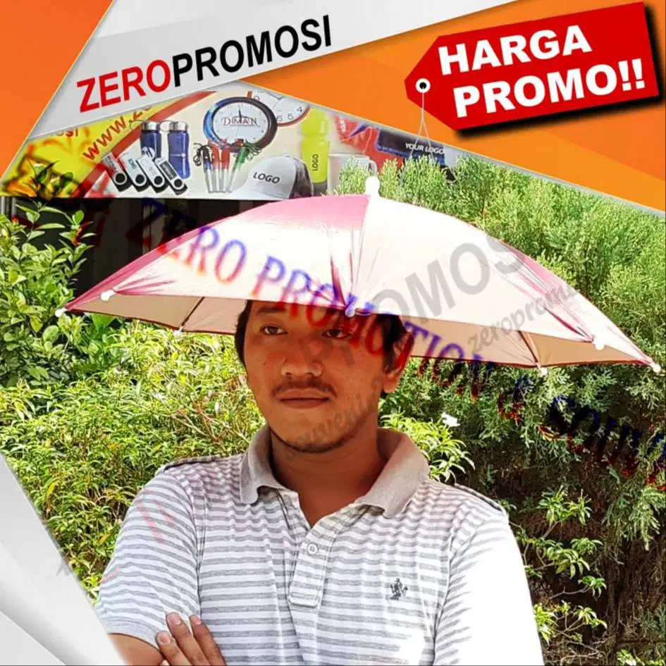 Souvenir Topi Payung Kepala - Headband Umbrella Sun Shade
