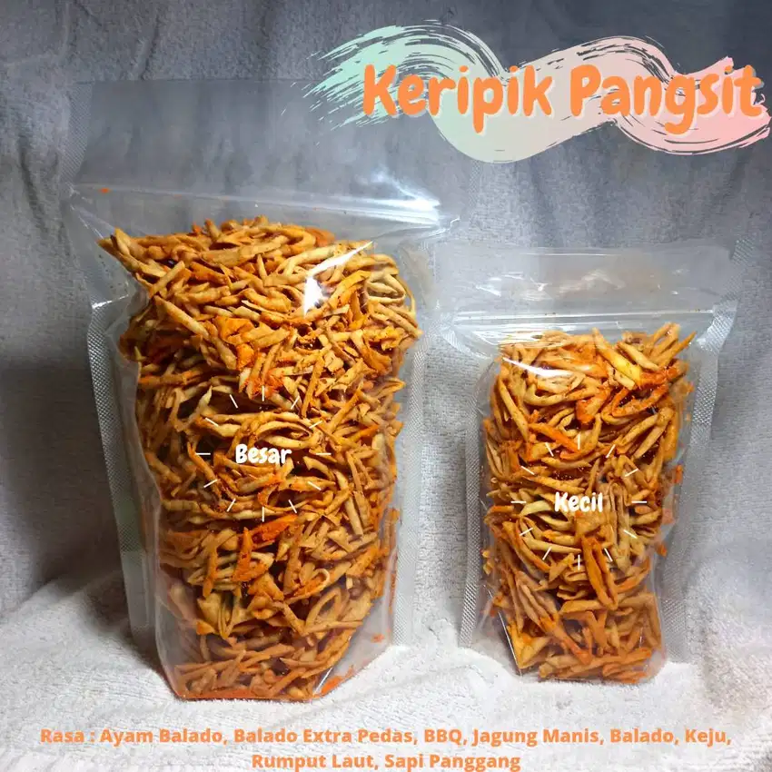 Keripik Pangsit Bawang Banyak Rasa/Bisa Untuk Reseller/Cemilan Kripik