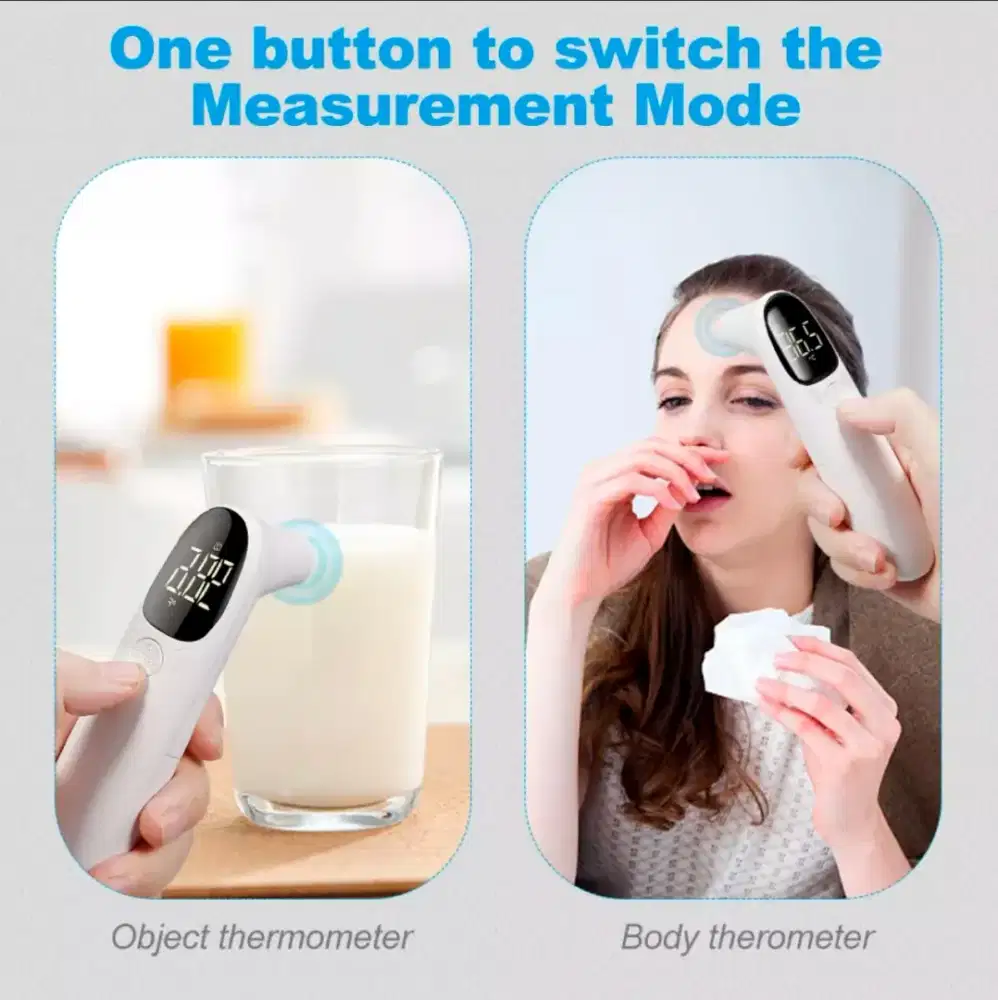Termometer Inframerah Mode Ganda Tanpa Kontak, Pengukur Suhu