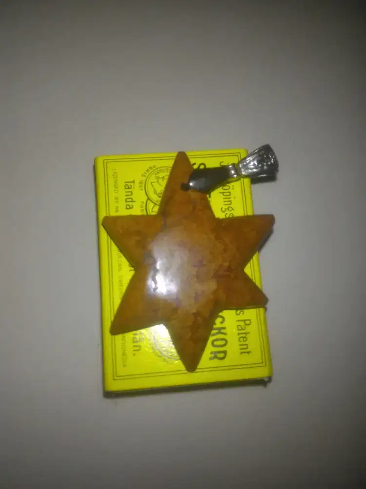 natural batu akik jasper model bintang liontin