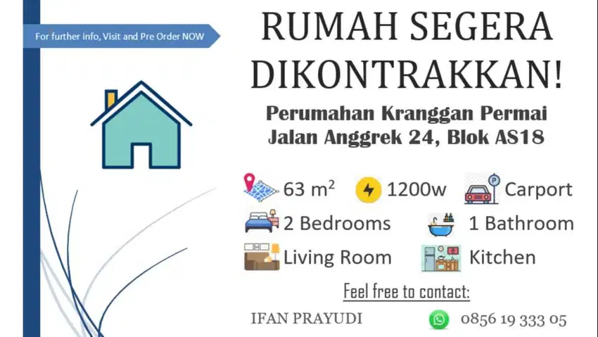 Dikontrakkan - Rumah 1 lantai di Kranggan Permai, Bekasi