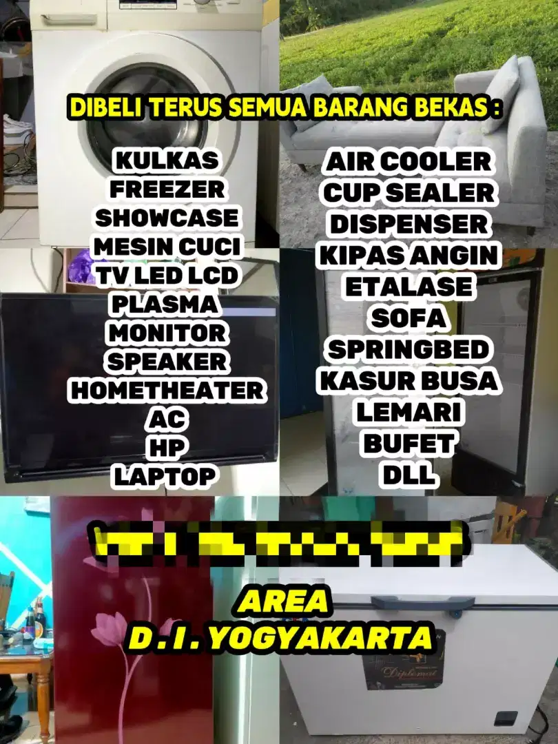 Kami Terima TV Bekas anda LED LCD Monitor Kulkas Freezer Showcase DLL