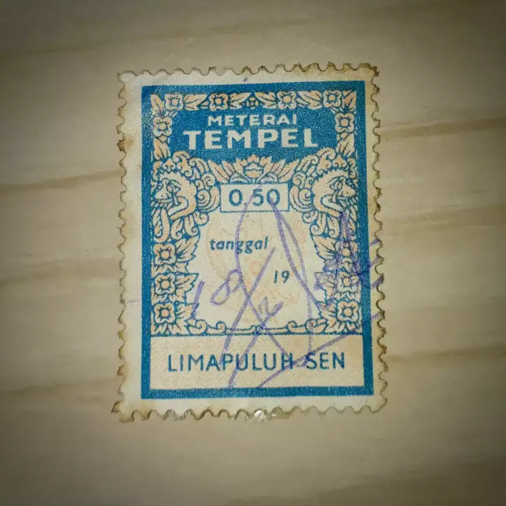 Meterai/Materai/Perangko/Prangko Pos 0,5 Rupiah/50 Sen/Setengah Rupiah