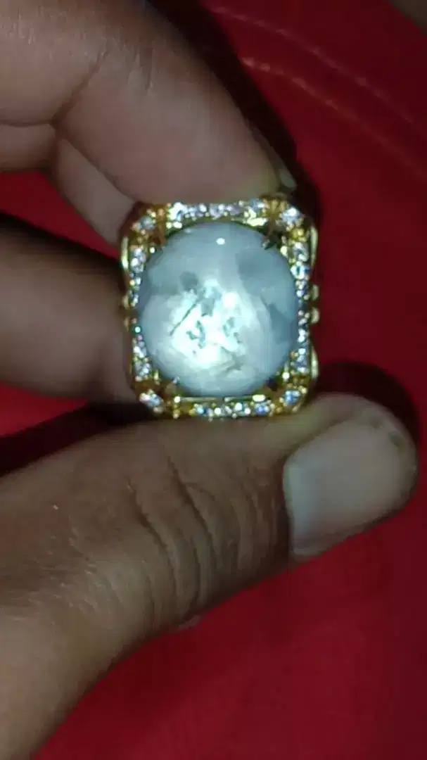 Natural white sapphire star