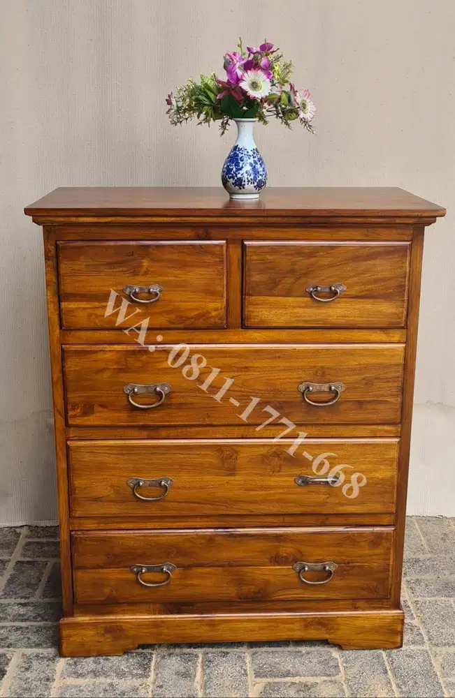 Drawers cabinet laci 5 kayu jati