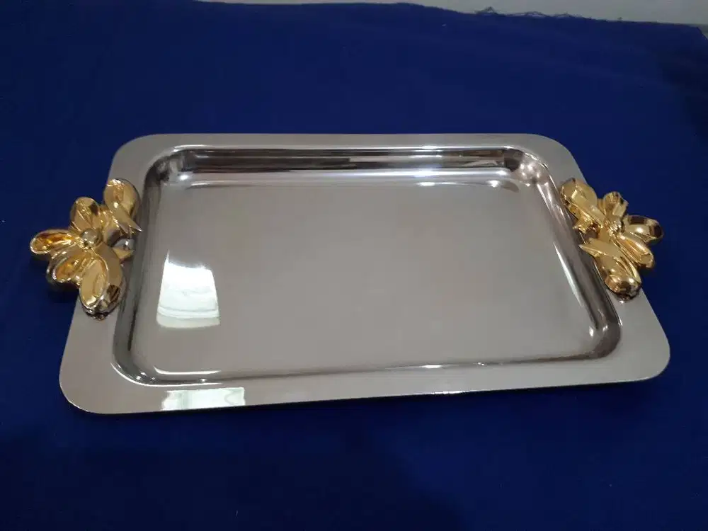 Serving Tray Silverplated (P-170) 1 pc Nampan Saji Mewah