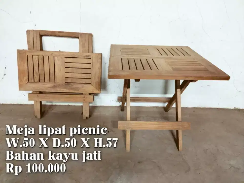 Meja picnic lipat dari.kayu jati