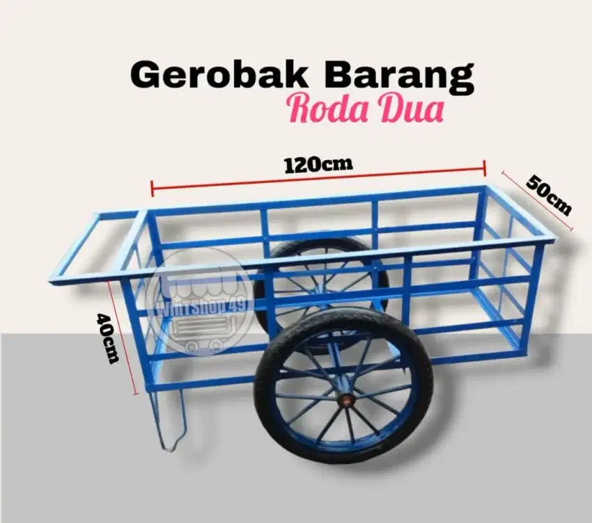 Gerobak Barang Roda dua ukuran 120x50x40