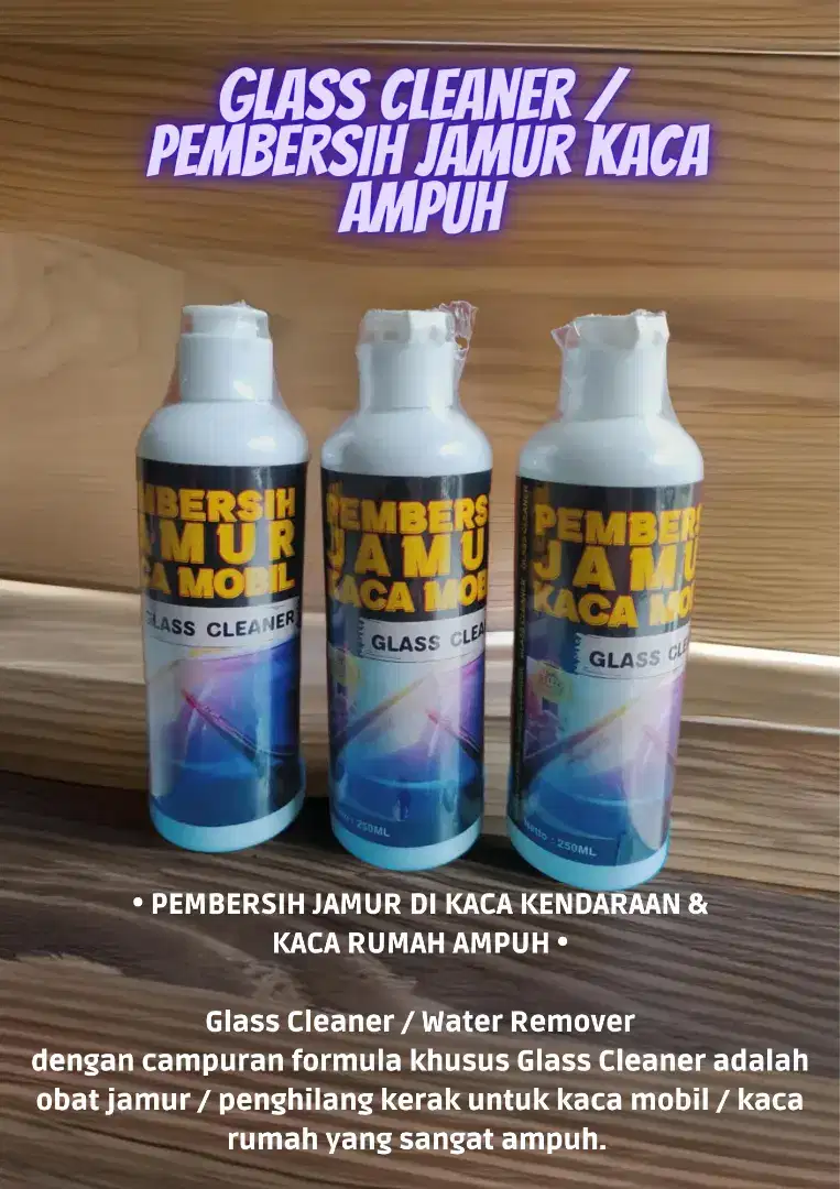 Pembersih Jamur Kaca Mobil Ampuh ( Glass Cleaner / Water Remover )