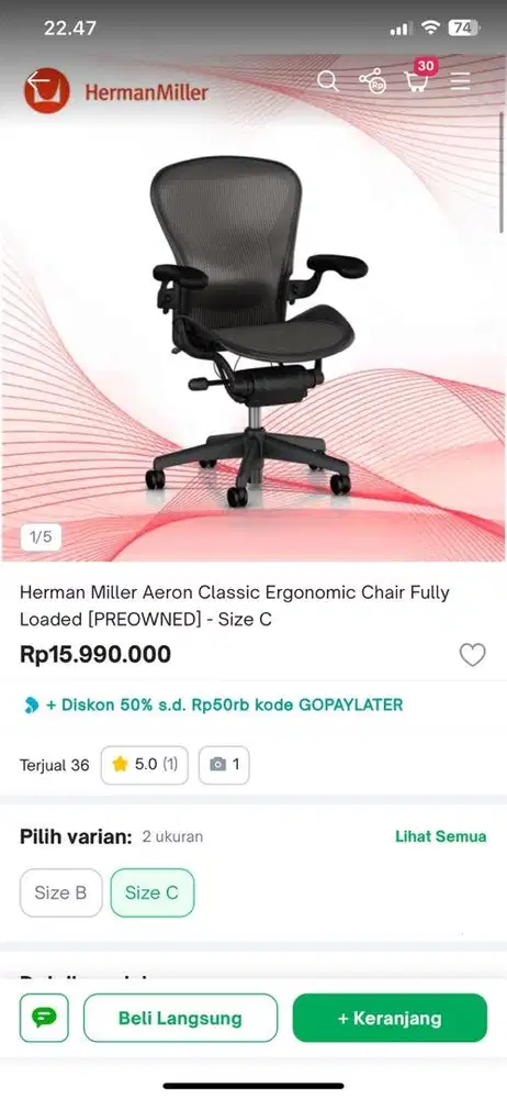 Kursi aeron best sale