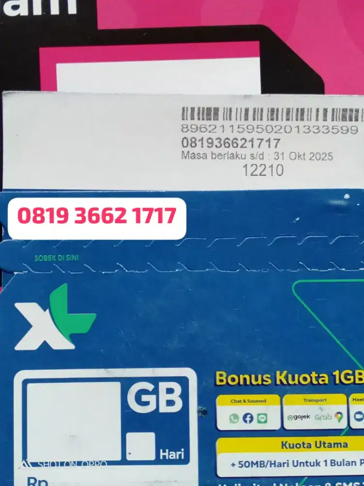 NOMOR CANTIK XL RAPI COUPLE ISI KUOTA 3 GB NASIONAL BERLAKU 30 HARI.