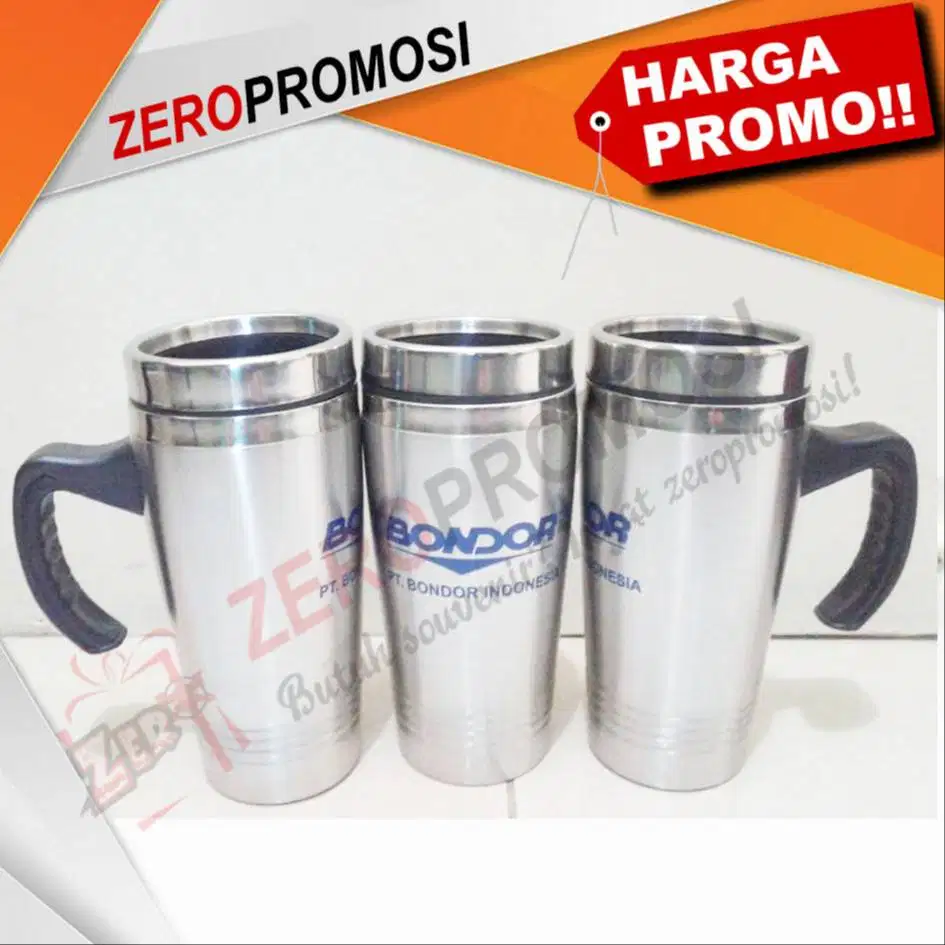 Mug Stainless Ulir 3 garis
