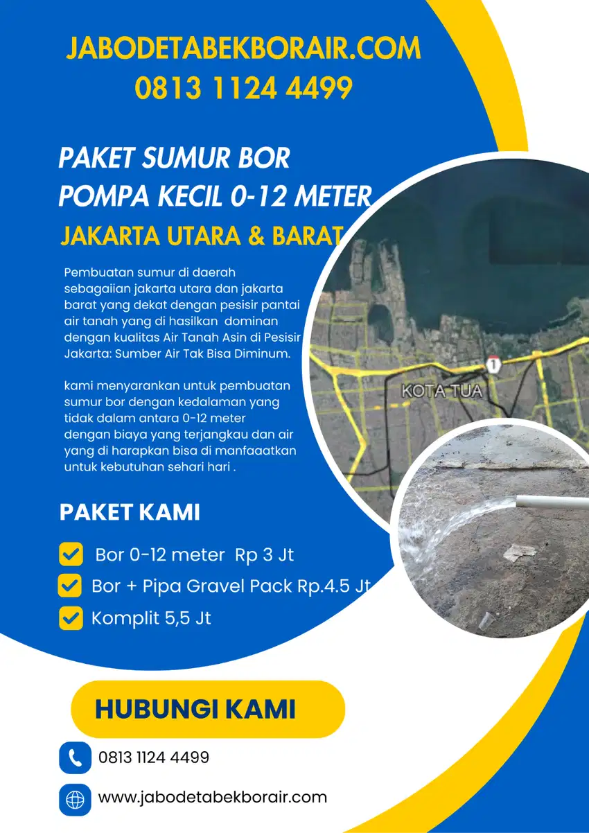 Paket Sumur Bor Di Jakarta Barat 0-12 meter