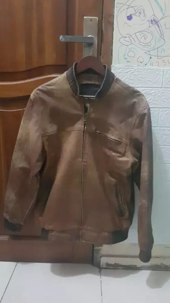 Jaket Bomber Kulit Asli murmer