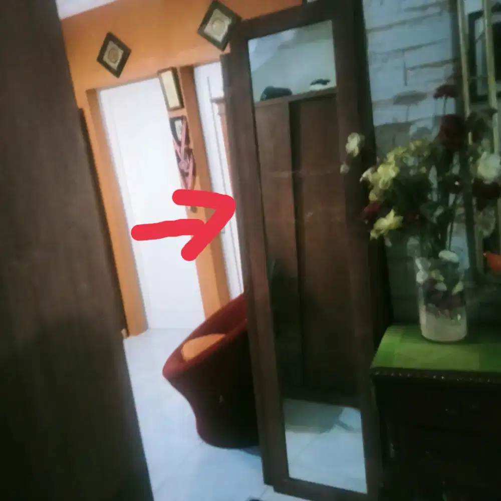 Dijual edisi pindah rumahcermin full body Lis HPL custom