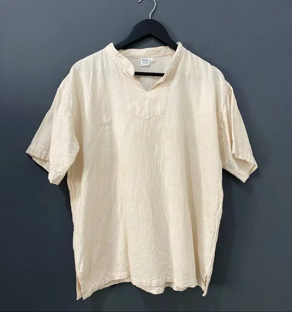 Baju Linen Pria Kerah Shanghai, XL