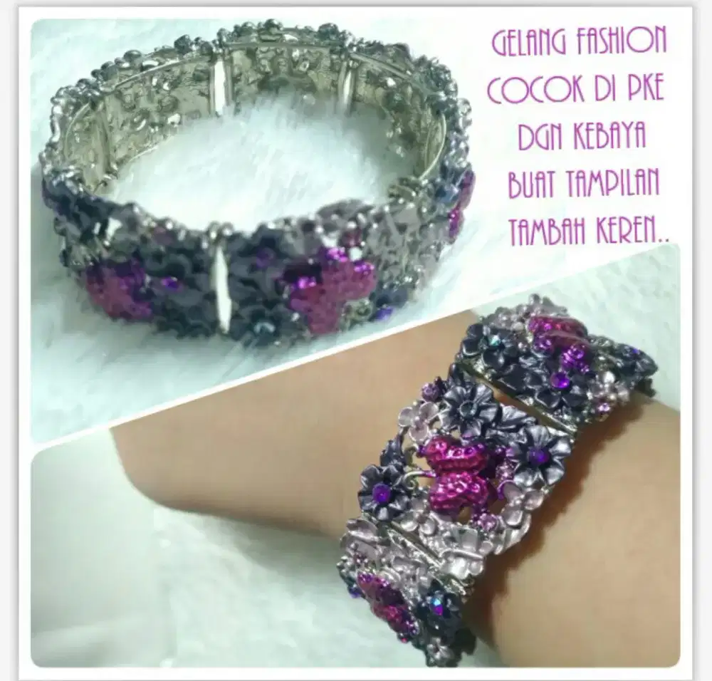 Gelang Butterfly Purple Fashion Modis Stanless