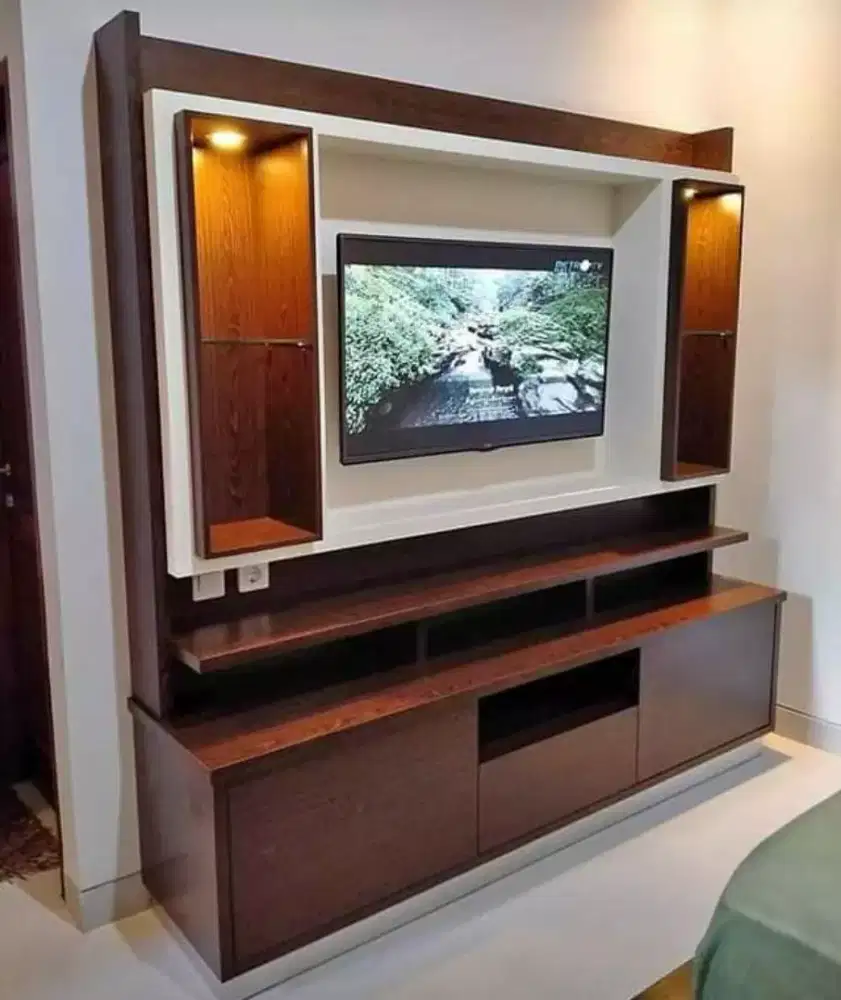 Bufet tv 180×200 , backdrop tv, rak tv, interior, hpl