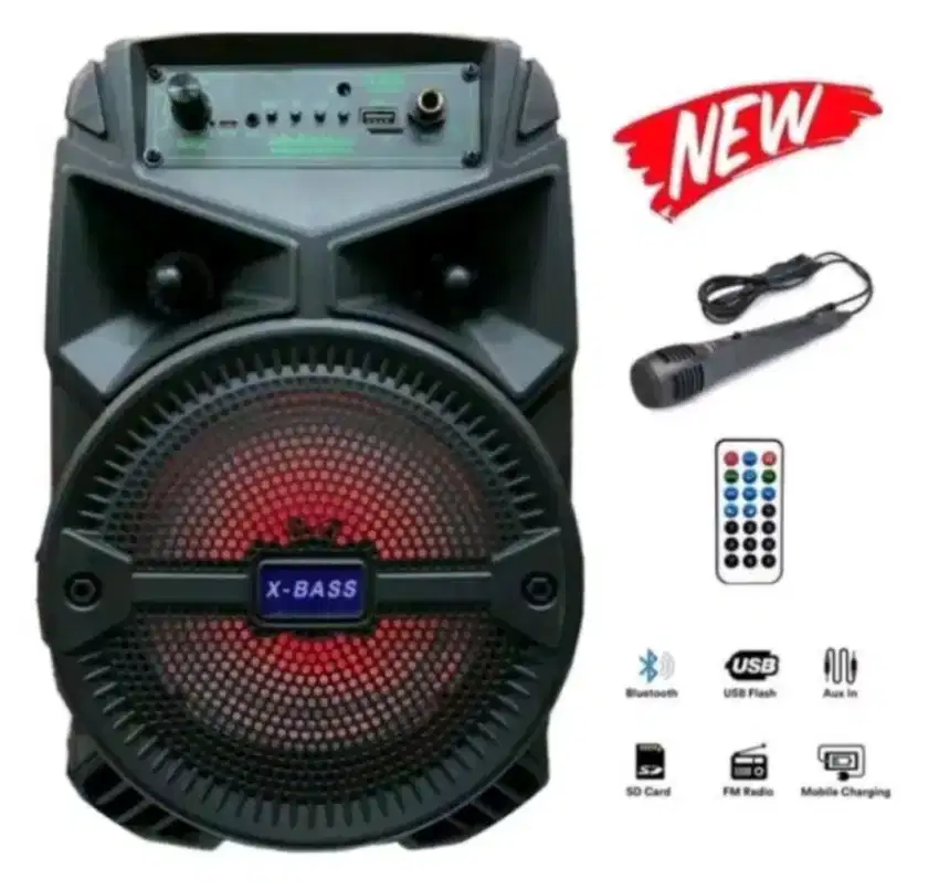 Speaker bluetooth karaoke fleco uk 6,5 inch bonus mic wirelees/COD