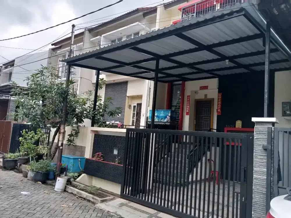 Pembuatan kanopi atap alderon rangka besi galvanis