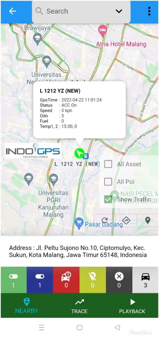 GPS tracker Truk Thermo GPS tracker Sensor Suhu