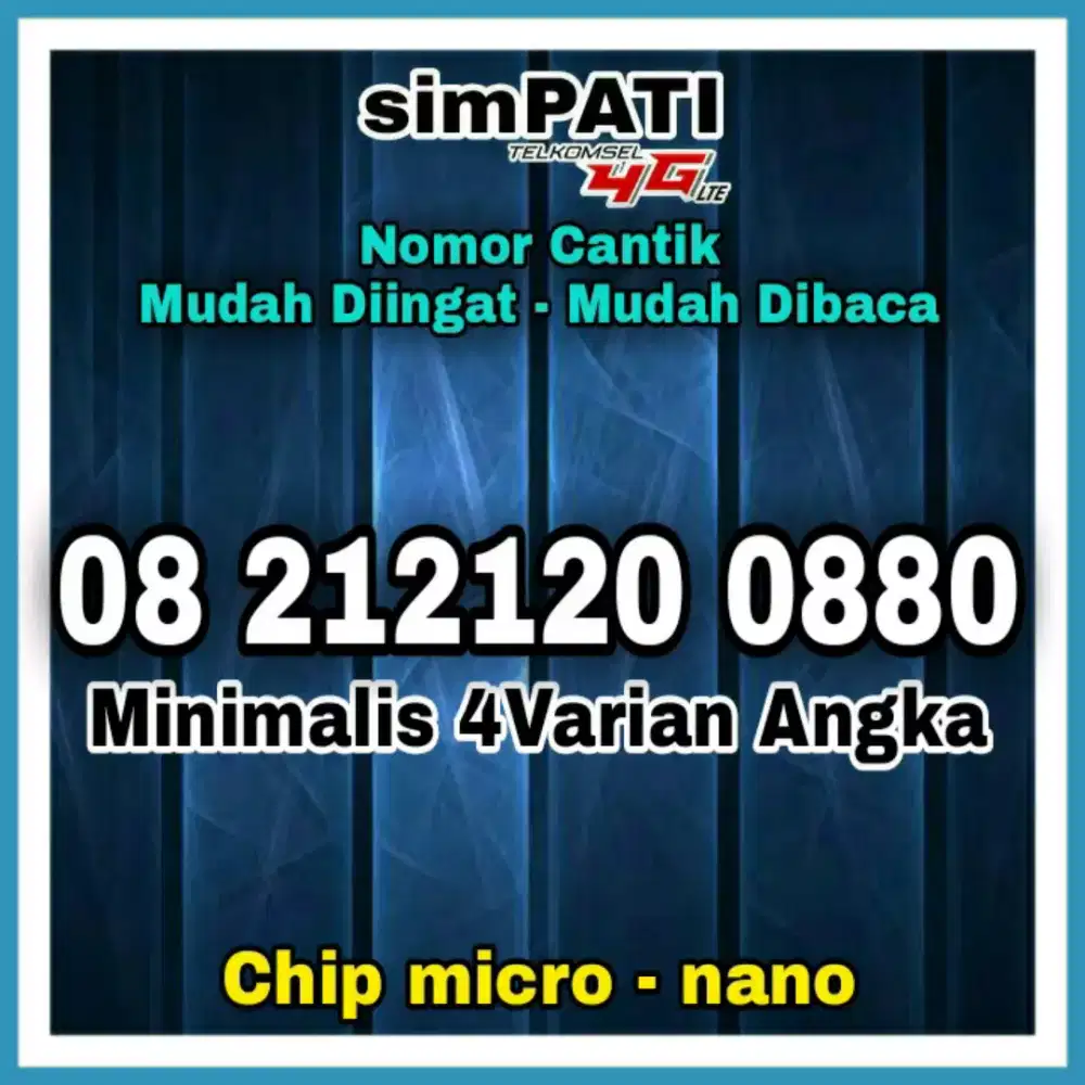 Nomor Cantik Simpati Minimalis Kartu Perdana Telkomsel Nomer