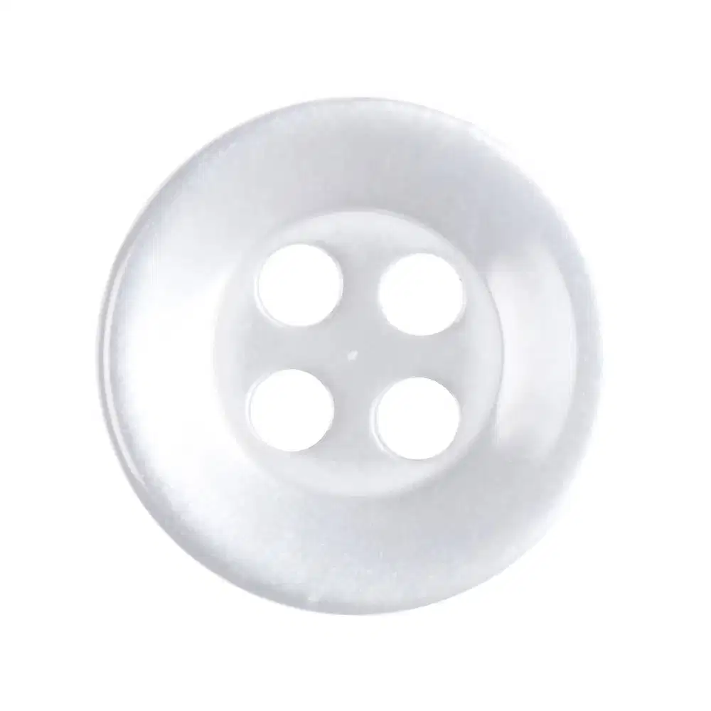 10 Pcs Kancing Resin Putih 11mm 1,1cm 4 Lubang Pakaian Kemeja Baju Hem