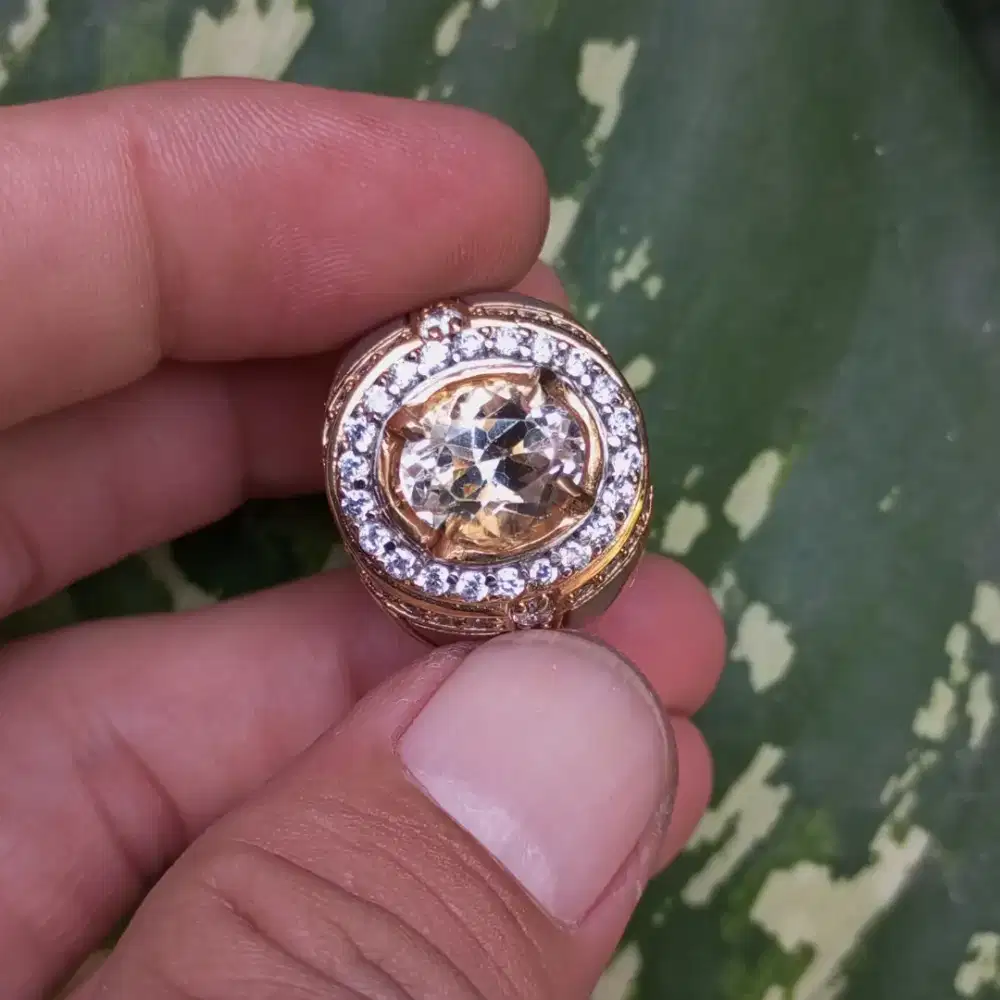 Cincin Batu Permata Natural COLORLESS TOPAZ (4,02ct)