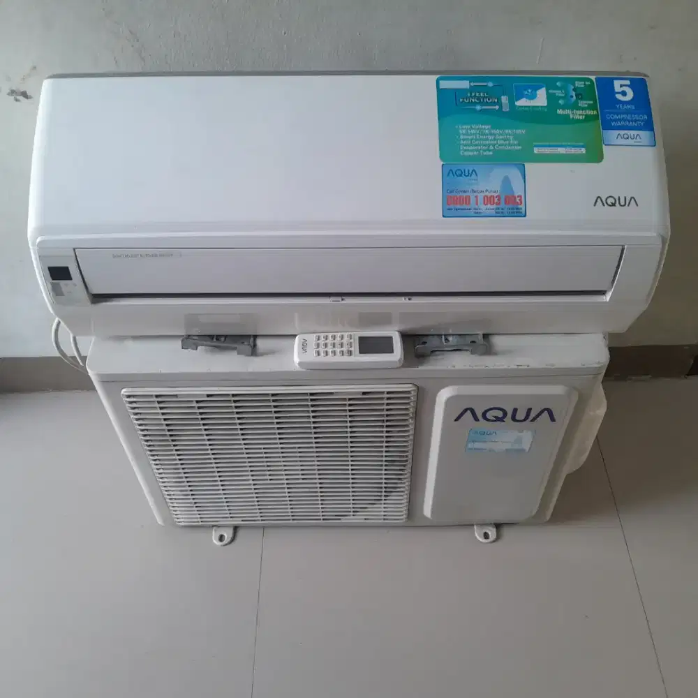 Ac Split Aqua  1/2-1pk  pasang & Spare part  terima dingin bergaransi