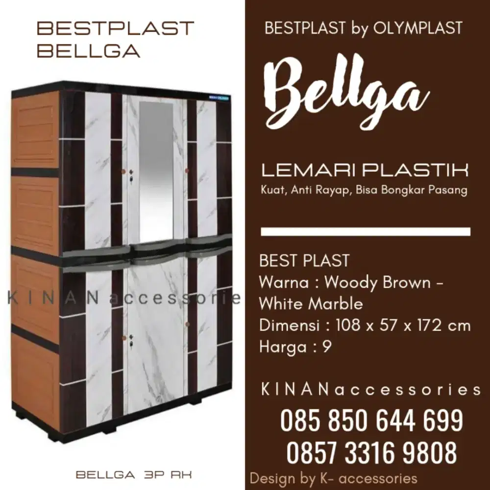 Lemari Bestplast 3 Pintu Tipe Bellga