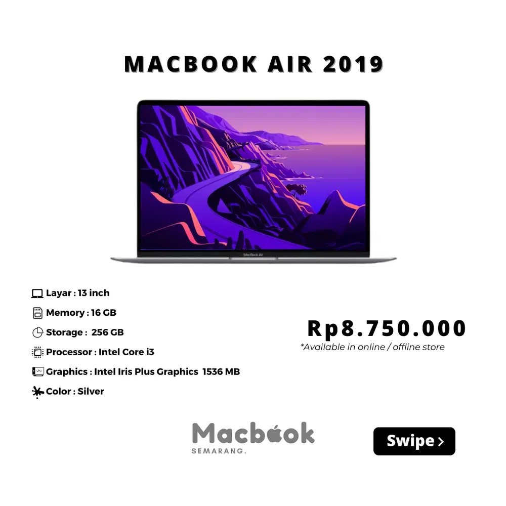 Macbook Air 2019 Retina RAM 16/256 GB