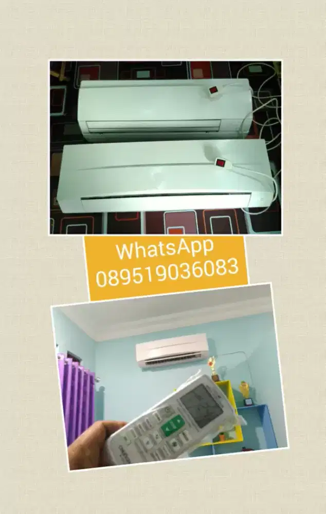 kipas angin remot  model ac, dipasangkan