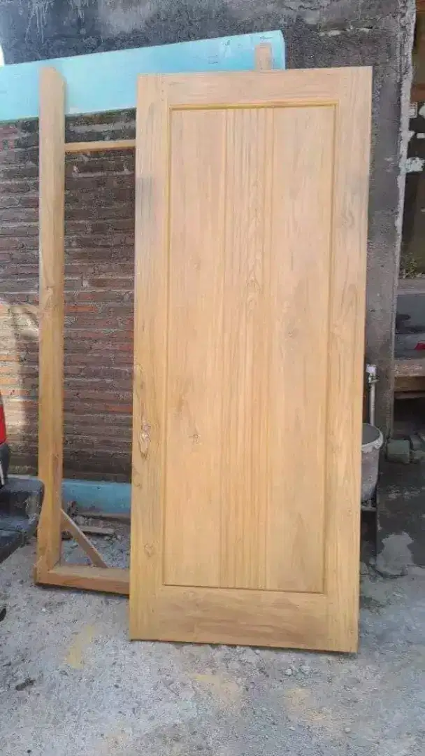 Kusen pintu kayu jati asli