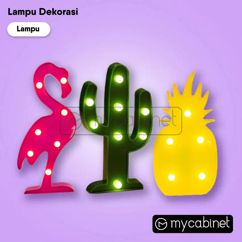 Lampu LED Lampu Hias Lampu Tidur Bentuk Kaktus Flamingo Nanas Lucu