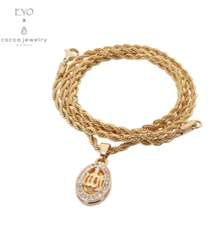 Korea Cocoa Jewelry Golding lafadz allah - Kalung Gold