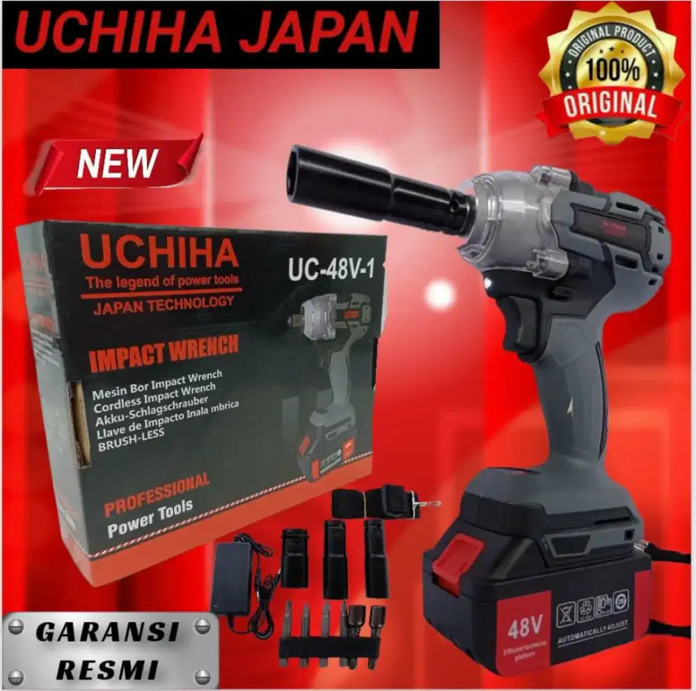 Impact Wrench Mesin Bor Pembuka Baut Roda Mobil Motor Baterai