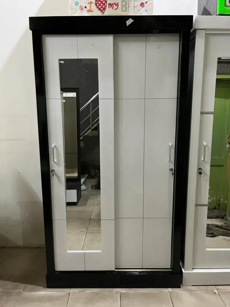 Lemari Baju 2 Pintu Sliding Plywood/ Lemari Pakaian 2 Pintu Sliding 50
