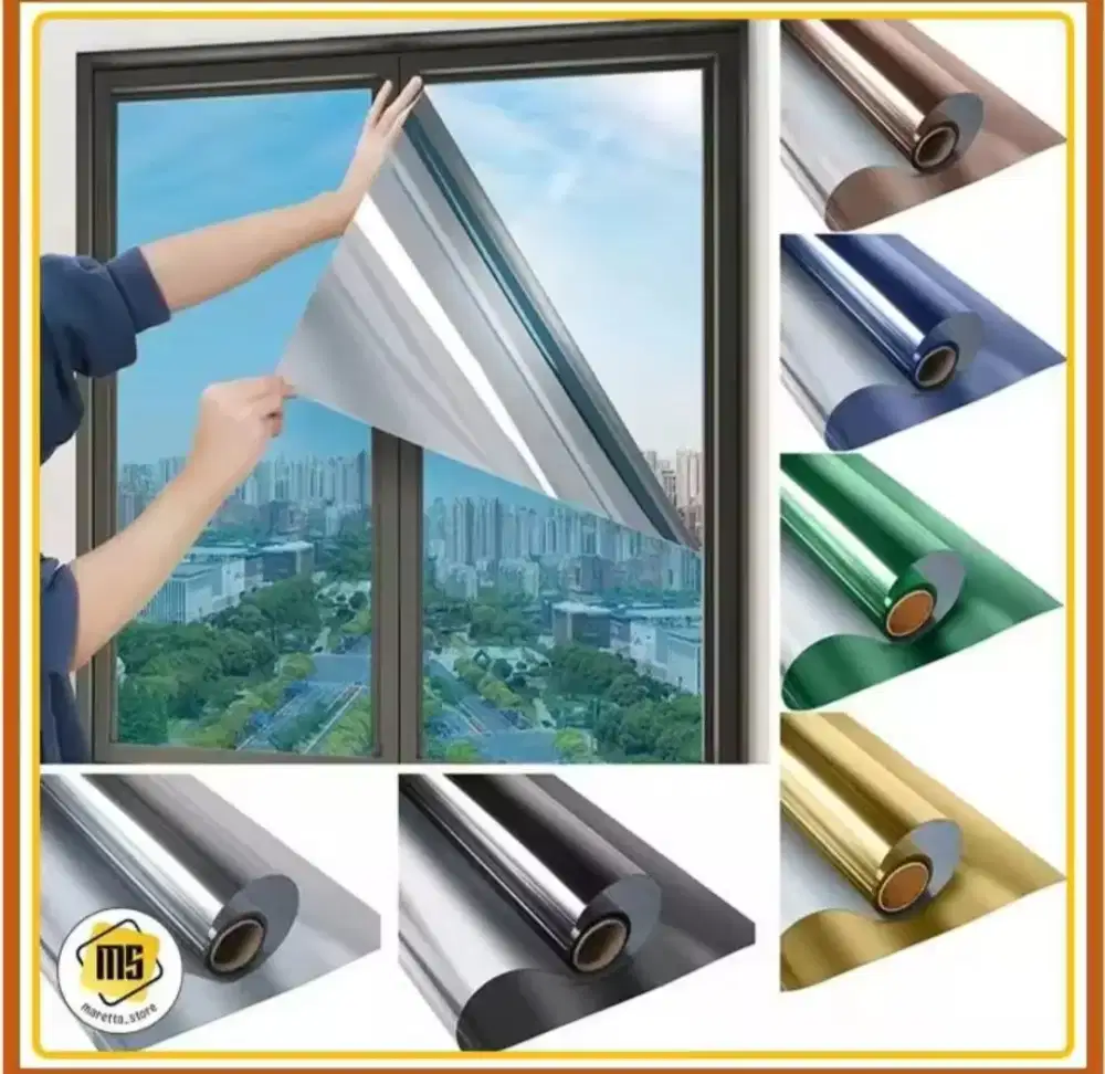 Kaca Film Anti Panas Oneway silver cermin pelindung panas kaca jendela