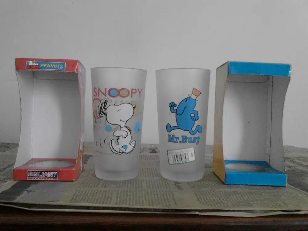 Gelas Gambar Kartun SNOOPY & MR.BUSY