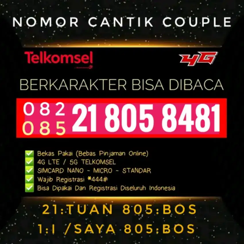 Nomor cantik unik BOS BABI limited edition