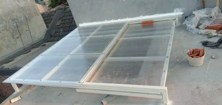 Kanopi Polycarbonat Sliding Kanopi twinlite buka tutup Cantik Bisa